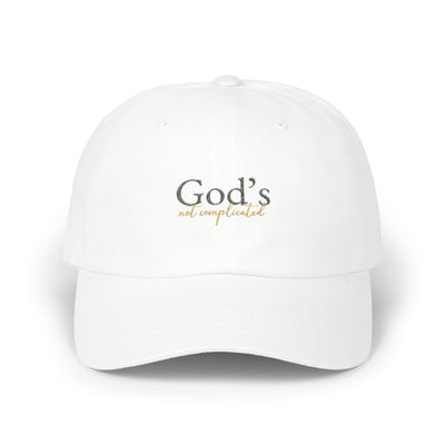 God's Not Complicated Classic Dad Cap - Stylish White Hat for Everyday Wear