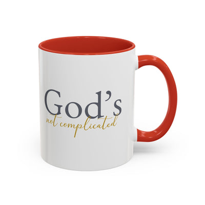 God's Not Complicated Accent Coffee Mug - Inspirational 11oz & 15oz