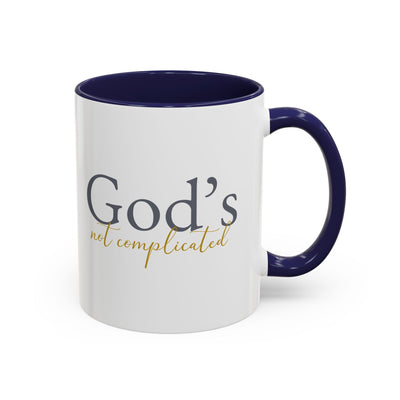 God's Not Complicated Accent Coffee Mug - Inspirational 11oz & 15oz